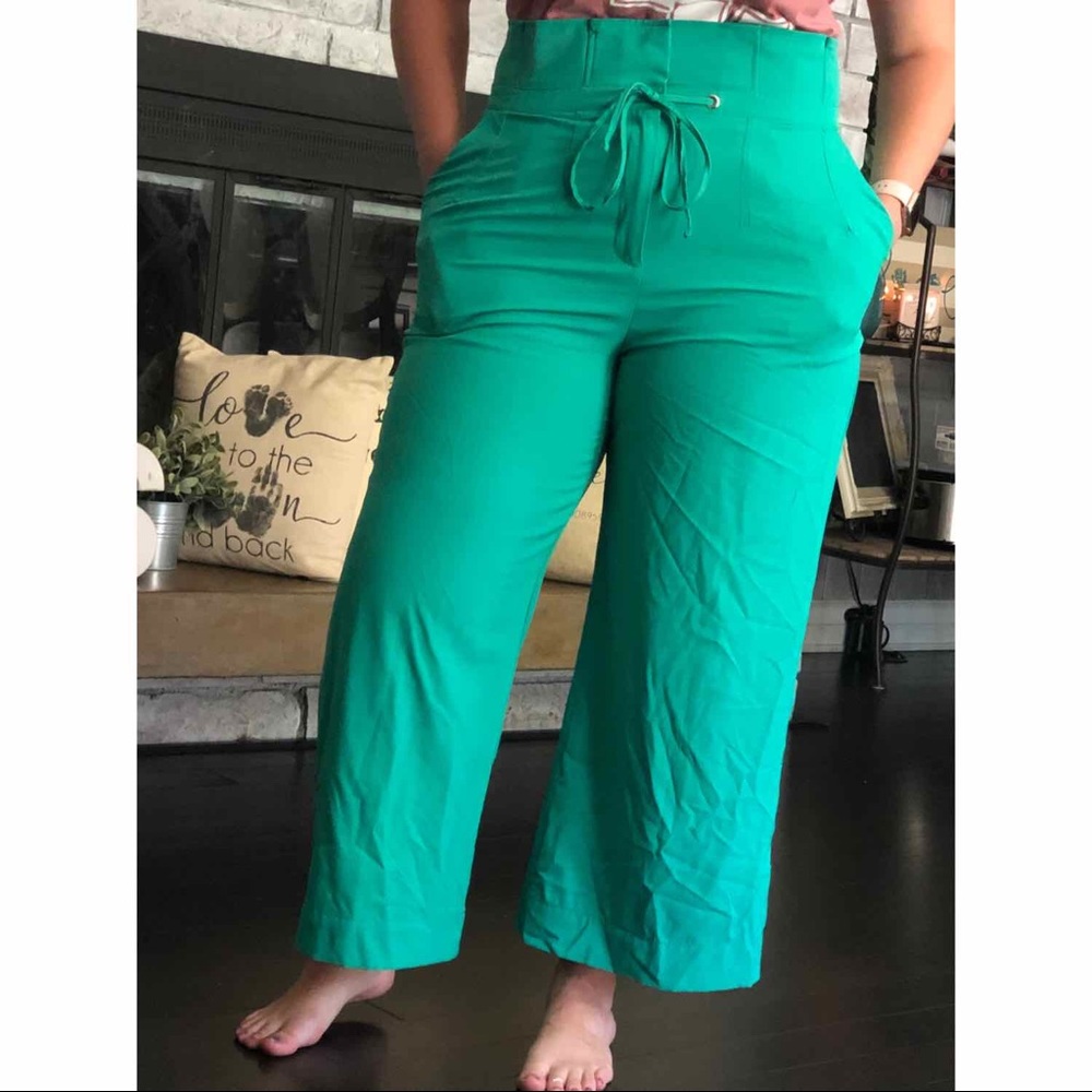 Madie Wide-Leg Capri Pant (Seafoam Green)